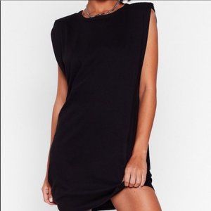 Black Sleeveless Ruched Mini Dress Tunic NWT